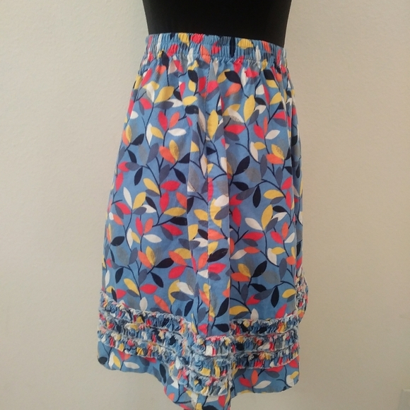 L.L. Bean Ribbed Cotton Botanicals Skirt, Size 12 - Picture 2 of 7